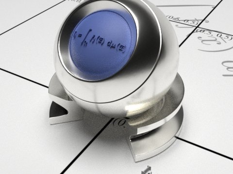 Shader ball with a rough metallic GGX material