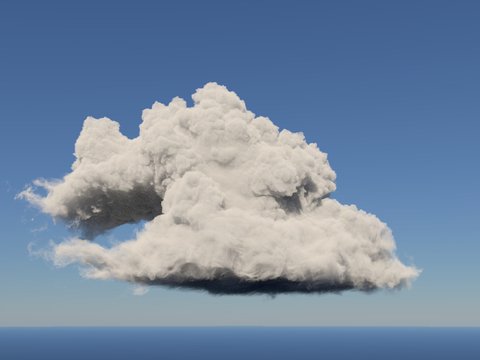Cloud rendered with volumetric path tracing on an adaptive tetrahedral grid